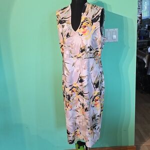 Nina Leonard Floral Midi Dress, size XL.